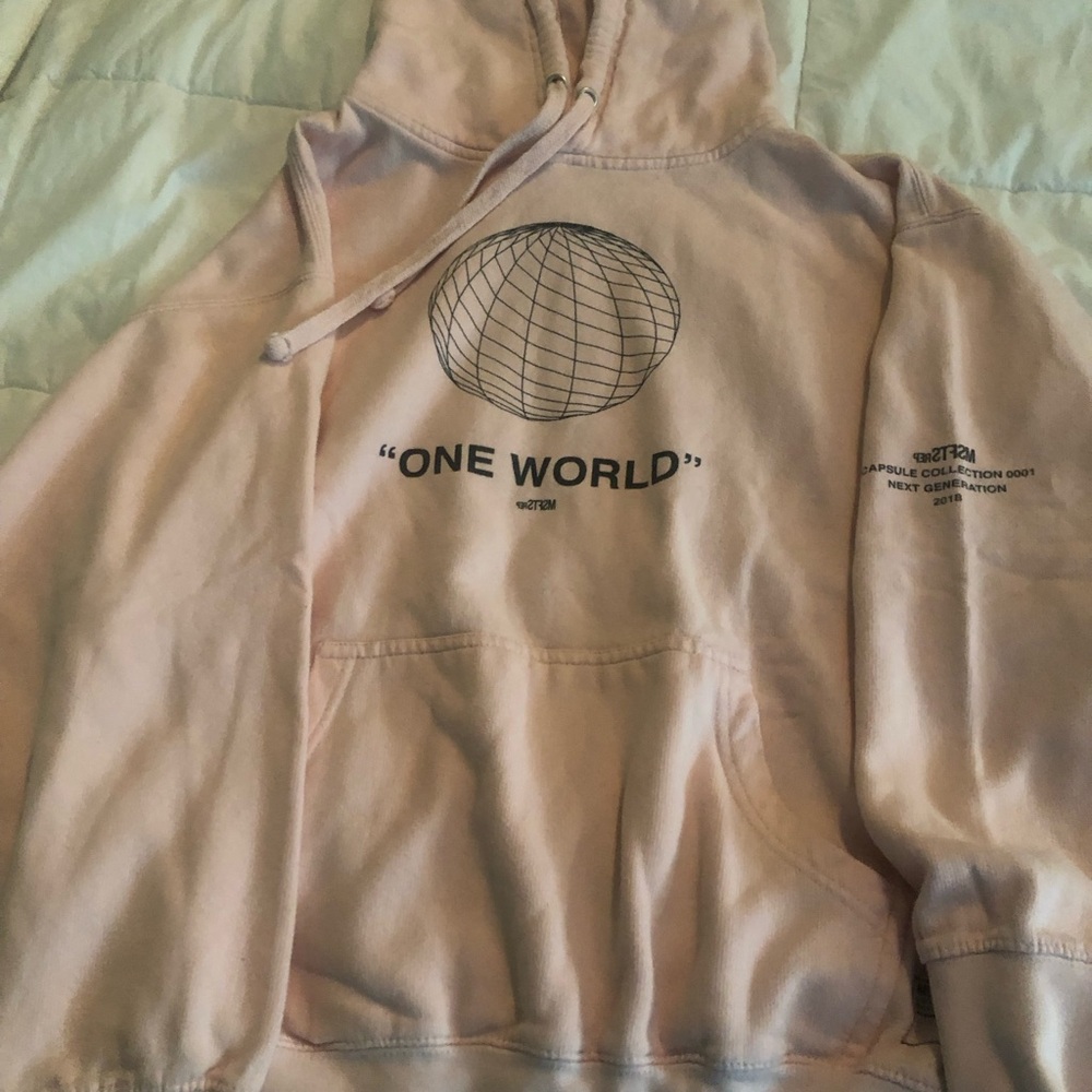 MSFTS rep- Jaden Smith. One World baby pink Hoodie Large